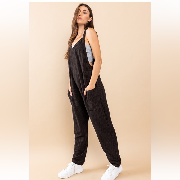 Boho Textured Fabric Harem Jumpsuit - Picture 6 of 7